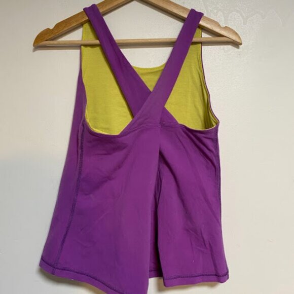 Lululemon Purple Crisscross Back Athletic Purple Women's Tank Top Size L - Picture 6 of 6